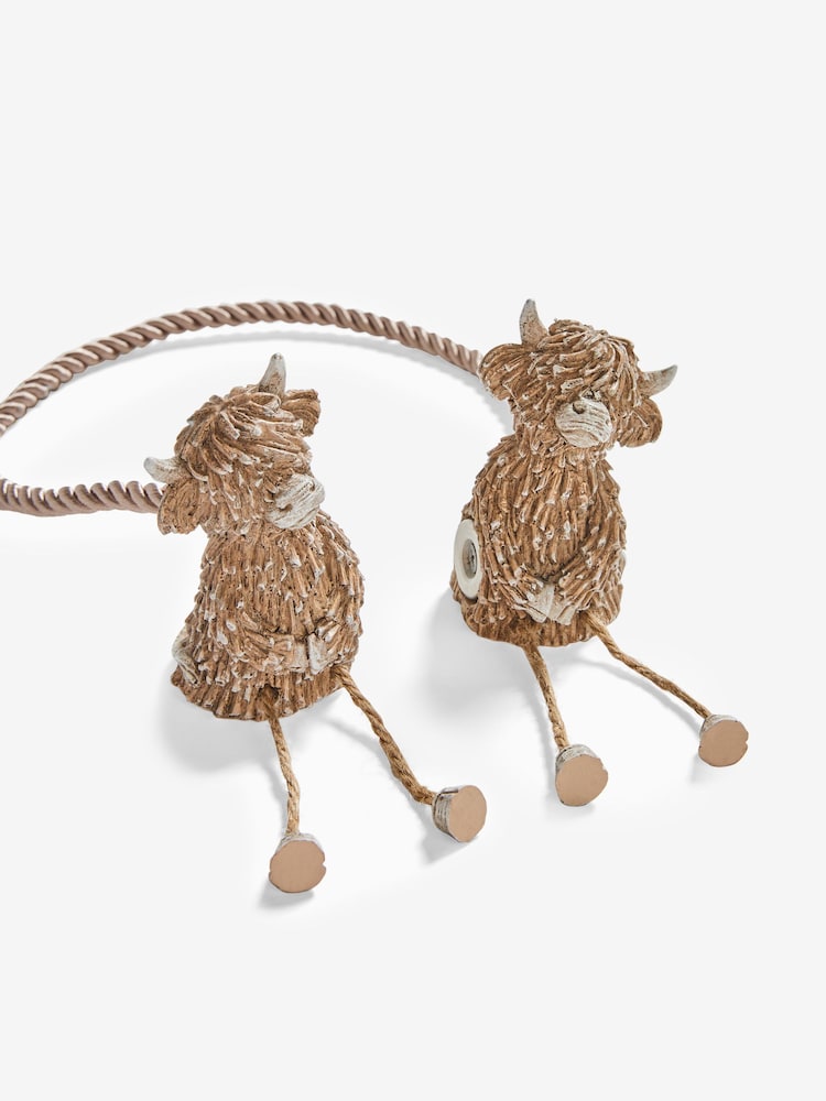 Set of 2 Natural Magnetic Hamish The Highland Cow Curtain Tie Backs - Image 3 of 3