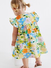 Yellow Floral Frill Sleeve Cotton Dress (3mths-8yrs) - Image 3 of 6