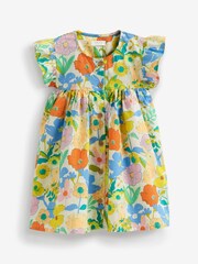 Yellow Floral Frill Sleeve Cotton Dress (3mths-8yrs) - Image 5 of 6