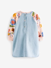Pink Panda Print Raglan Denim Dress (3mths-7yrs) - Image 5 of 5