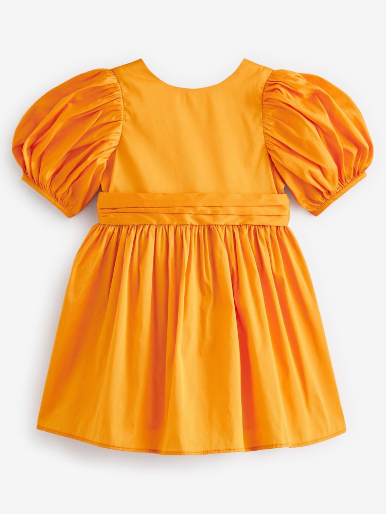 Pomarańczowy mango - Sukienka z tafty, z kolekcji dla druhny (9 mies. – 8 lat) - Obraz 2 z 3