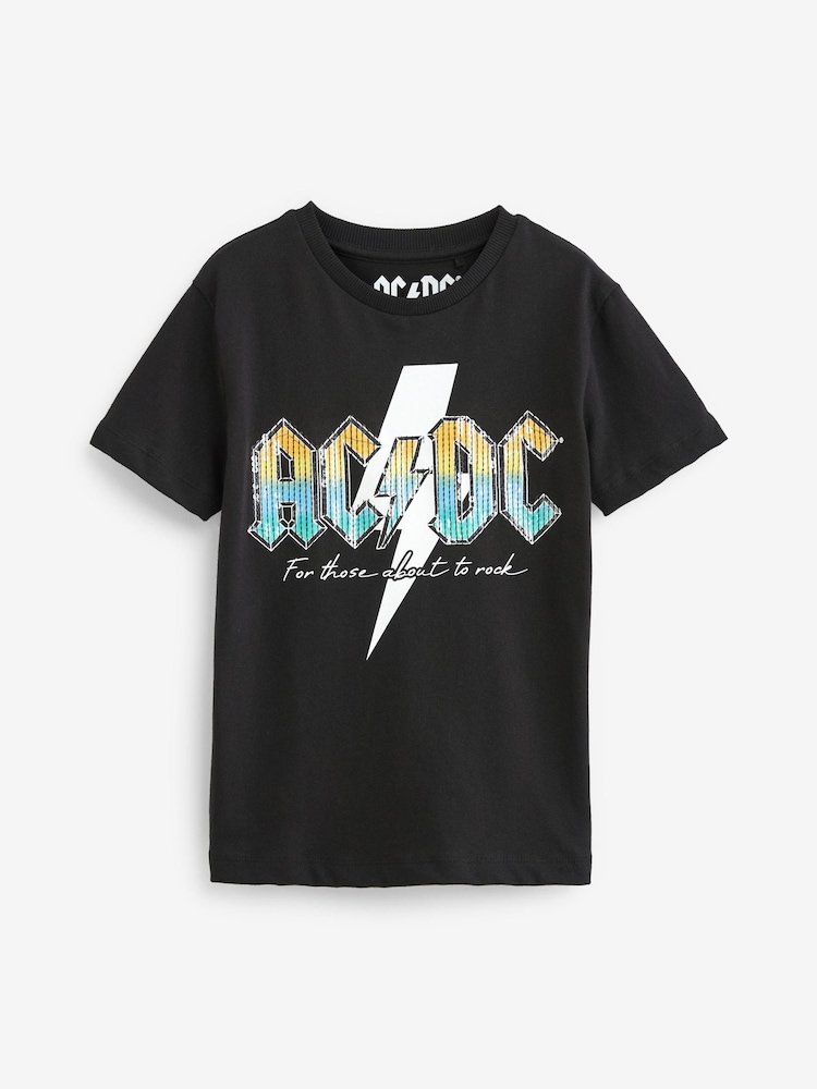 Black Licensed ACDC T-Shirt (3-16yrs) - Image 1 of 1