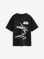 Czarny - Koszulka licencjonowana z motywem Star Wars, w 100% z bawełny (3–16 lat) - Obraz 1 z 3