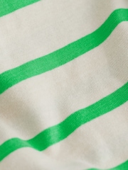 Green Stripe Essential Pure Cotton Short Sleeve Crew Neck T-Shirt - Image 6 of 6