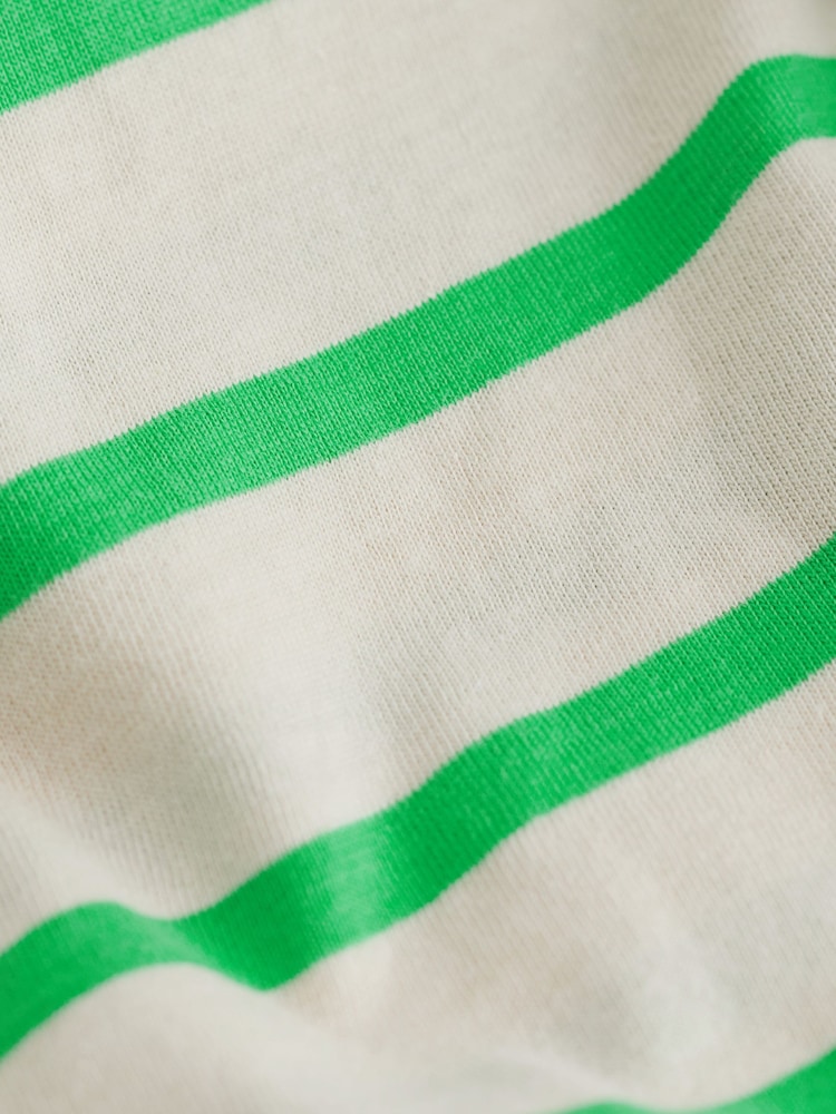 Green Stripe Essential Pure Cotton Short Sleeve Crew Neck T-Shirt - Image 6 of 6
