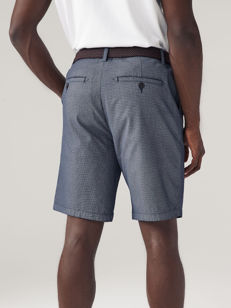 Buy Navy Texture Woven Belted Textured Shorts from the Next UK