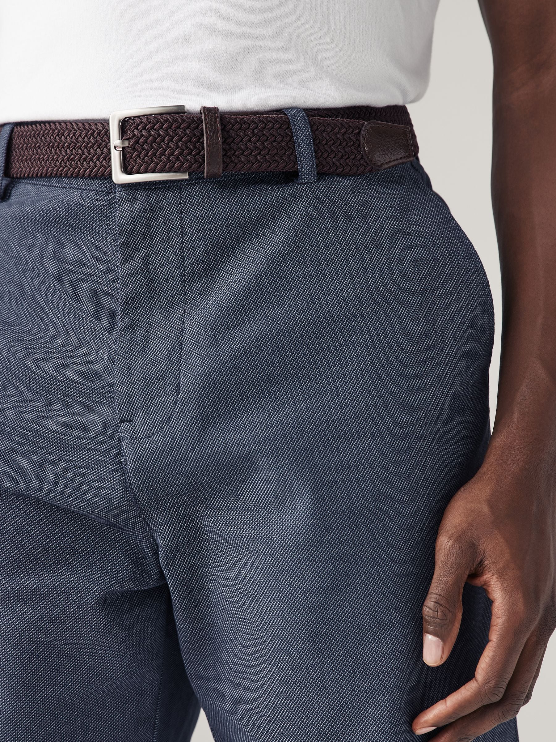 Buy Navy Texture Woven Belted Textured Shorts from Next USA