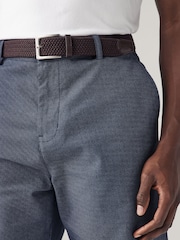 Navy Texture Woven Belted Textured Shorts - Image 4 of 8