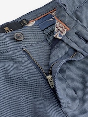 Navy Texture Woven Belted Textured Shorts - Image 6 of 8