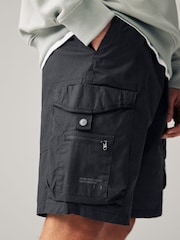 Black Multi Pocket Cargo Shorts - Image 4 of 9