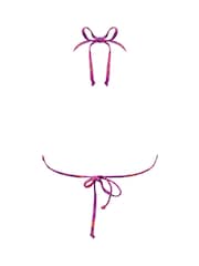 Pour Moi Pink & Purple Bermuda Non-Padded Frill Bikini Top - Image 5 of 5