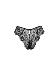 Pour Moi Black Brief India Eyelash Lace V Knickers - Image 4 of 5