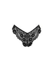 Pour Moi Black Brief India Eyelash Lace V Knickers - Image 5 of 5