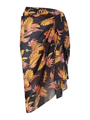 Pour Moi Black Luxe Chiffon Sarong Skirt - Image 4 of 5