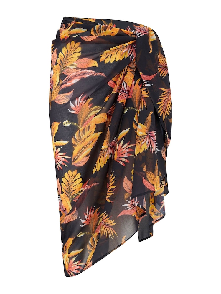Pour Moi Black Luxe Chiffon Sarong Skirt - Image 4 of 5