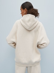 adidas Cream Sportswear All Szn Fleece Boyfriend Hoodie - Image 3 of 6