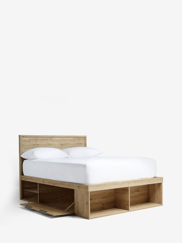 Light Oak Effect Bronx Platform Bed Frame with Storage - Image 7 of 7