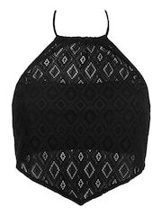 Pour Moi Black Summer Breeze Halter Scarf Bikini Top - Image 4 of 5