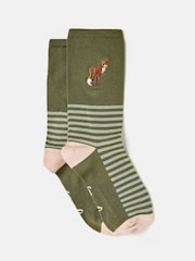 Joules Embroidered Green Ankle Socks - Image 1 of 3