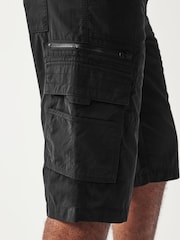Black Long Length Belted Cargo Shorts - Image 4 of 8