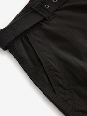 Black Long Length Belted Cargo Shorts - Image 6 of 8