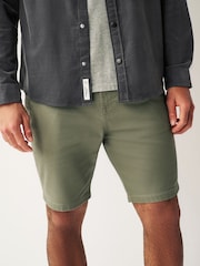 Khaki Green Slim Motionflex 5 Pocket Chino Shorts - Image 1 of 9