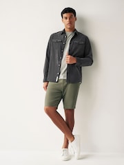 Khaki Green Slim Motionflex 5 Pocket Chino Shorts - Image 2 of 9