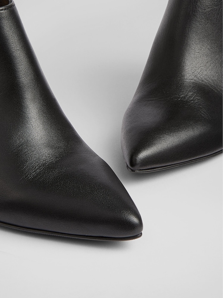 LK Bennett Black Leather Elle Boots - Image 4 of 4