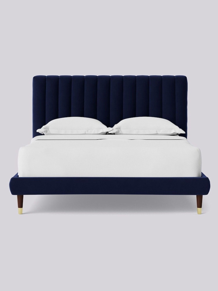 Swoon Easy Velvet Ink Blue Porlock Bed - Image 2 of 5