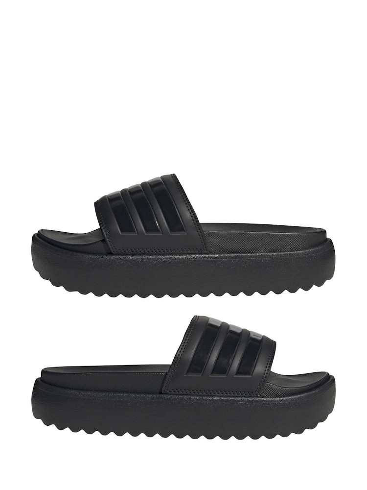 Buy adidas Black Adilette Sandals from Next USA display picture 3