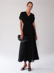 Religion Black Delight Wrap Dress With Full Skirt - Image 1 of 6