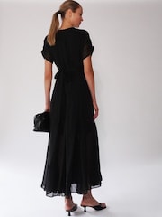Religion Black Delight Wrap Dress With Full Skirt - Image 2 of 6