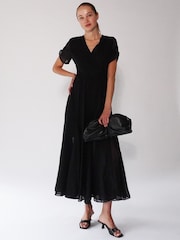 Religion Black Delight Wrap Dress With Full Skirt - Image 3 of 6