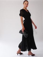 Religion Black Delight Wrap Dress With Full Skirt - Image 4 of 6