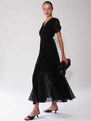 Religion Black Delight Wrap Dress With Full Skirt - Image 5 of 6