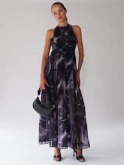 Religion Purple Halterneck Maxi Dress In Beautiful Prints - Image 2 of 6