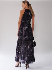 Religion Purple Halterneck Maxi Dress In Beautiful Prints - Image 3 of 6