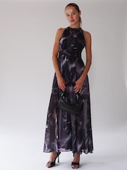 Religion Purple Halterneck Maxi Dress In Beautiful Prints - Image 5 of 6