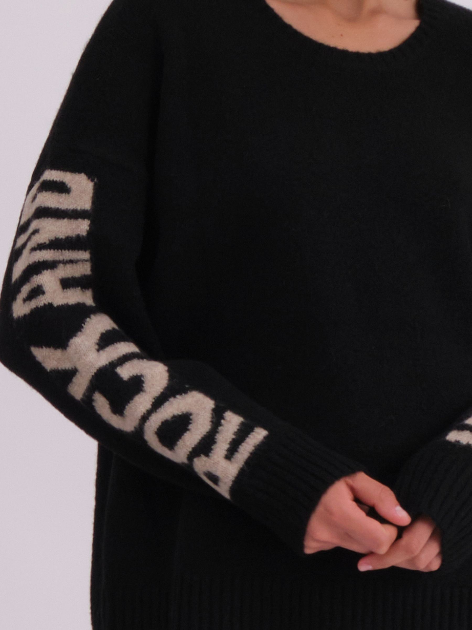 Buy Religion Black Oversized Rock N Roll Jumper In Soft Yarn from Next Luxembourg