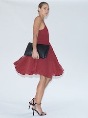 Religion Red Jewell Midi Maxi Dress with Spaghetti Straps and Full Skirt - Image 5 of 7