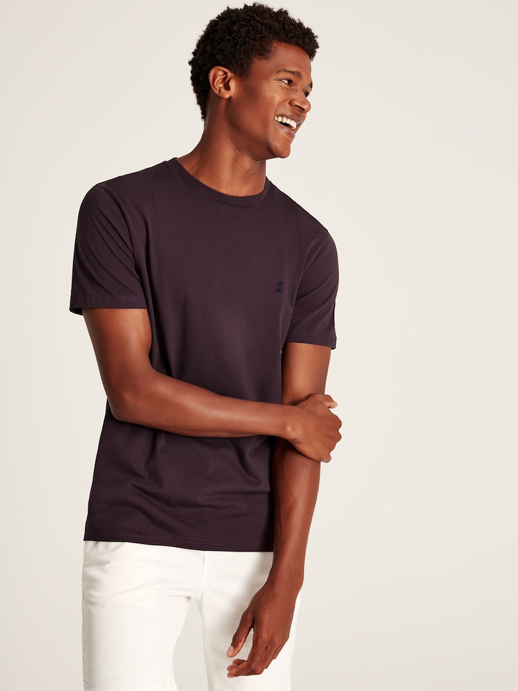 Joules Denton Purple Plain Jersey T-Shirt - Image 1 of 5