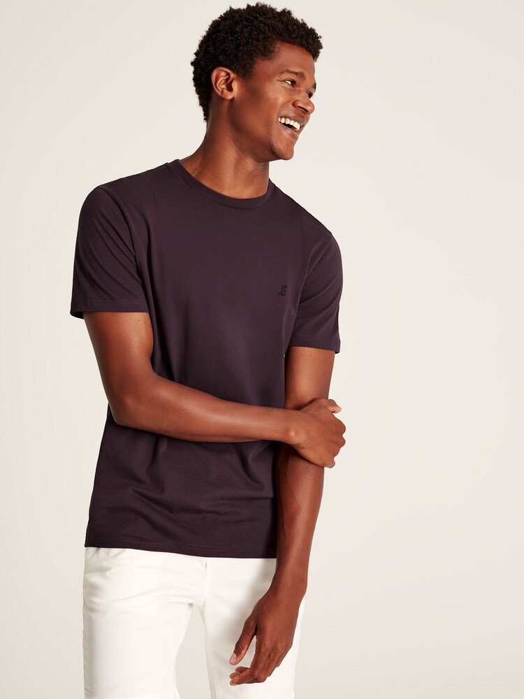Joules Denton Purple Plain Jersey T-Shirt - Image 1 of 5 Joules Denton Purple Plain Jersey T-Shirt - Image 1 of 5