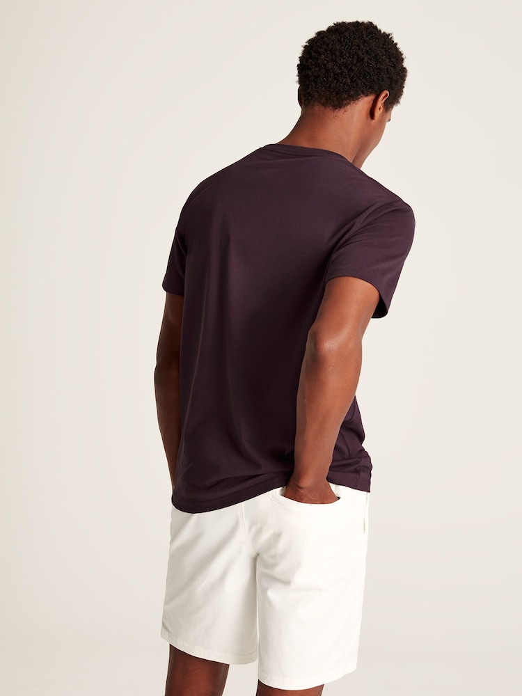 Joules Denton Purple Plain Jersey T-Shirt - Image 2 of 5 Joules Denton Purple Plain Jersey T-Shirt - Image 2 of 5