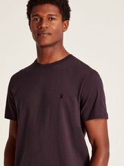 Joules Denton Purple Plain Jersey T-Shirt - Image 4 of 5