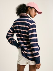 Joules Sammie Navy Blue Striped Heavyweight Cotton Rugby Shirt - Image 2 of 13