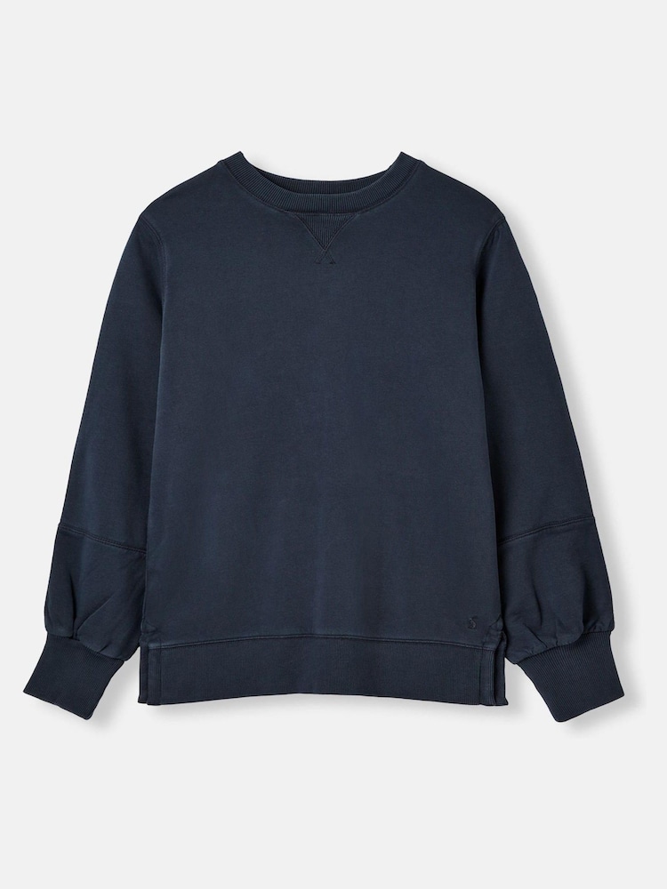Joules Amina Navy Blue Crew Neck Sweat Top - Image 1 of 5
