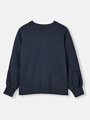 Joules Amina Navy Blue Crew Neck Sweat Top - Image 5 of 5
