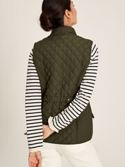 Joules Minx Green Showerproof Diamond Quilted Gilet - Image 2 of 5