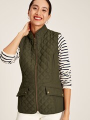 Joules Minx Green Showerproof Diamond Quilted Gilet - Image 3 of 5