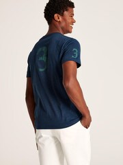 Joules Flynn Blue Graphic Tee-Graphic Jersey T-Shirt - Image 2 of 6